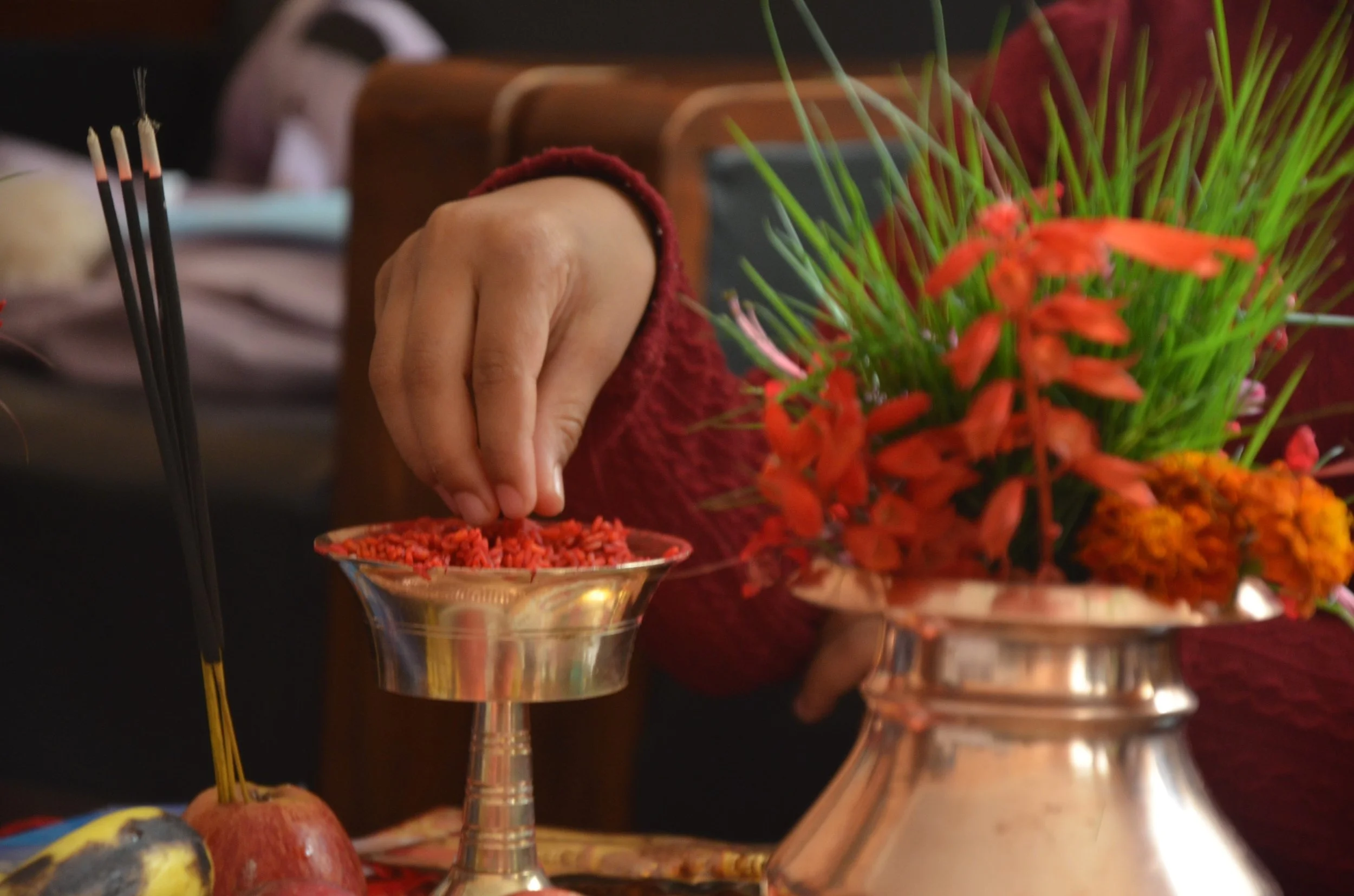 Dashain celebration at the temple